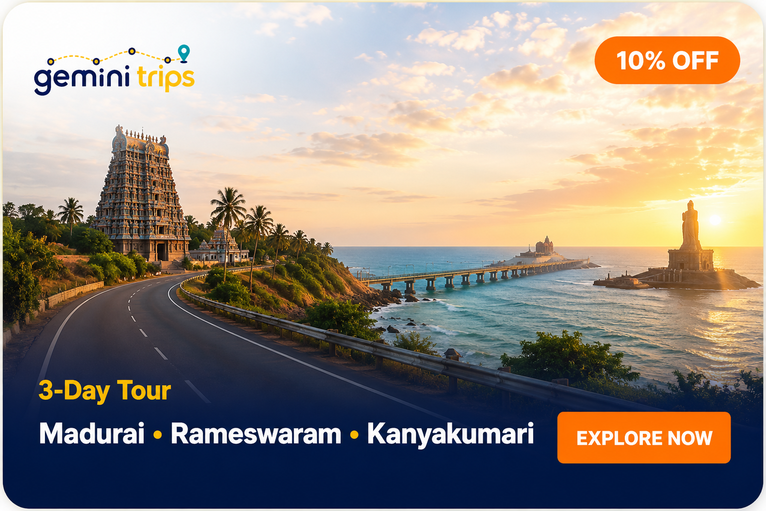 Madurai - Rameswaram - Kanyakumari